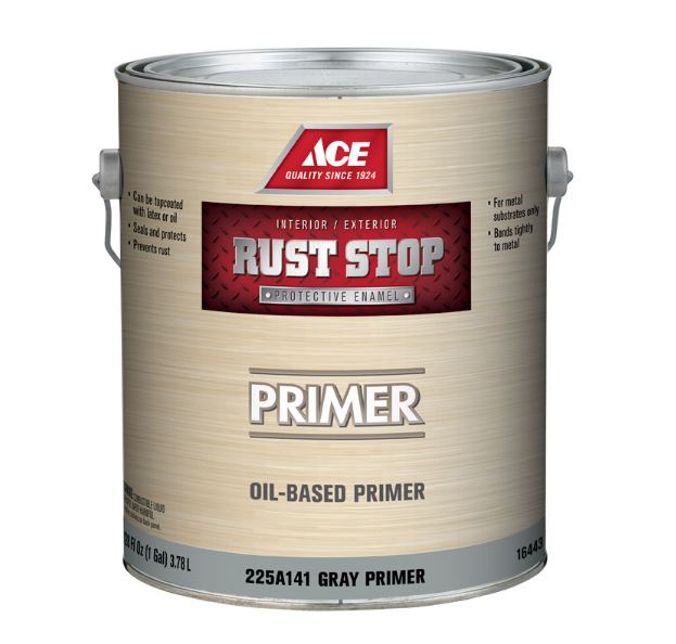 Ace Rust Stop Grey Flat Alkyd Resin Oil Primer 1 gal